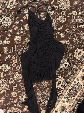 Forever 21 Black Ruched Mini Dress